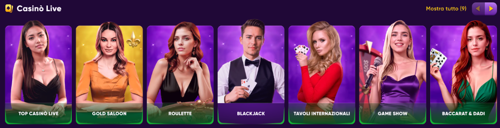 Casinò Live Kingmaker — Top Live, Gold Saloon, Roulette, Blackjack con dealer reali