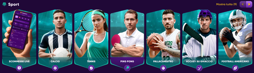 Sport Kingmaker Casino — Calcio Tennis Pallacanestro Hockey